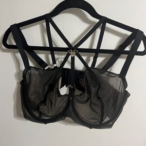 💜 42DD Adore me Black Sheer Strappy Bra